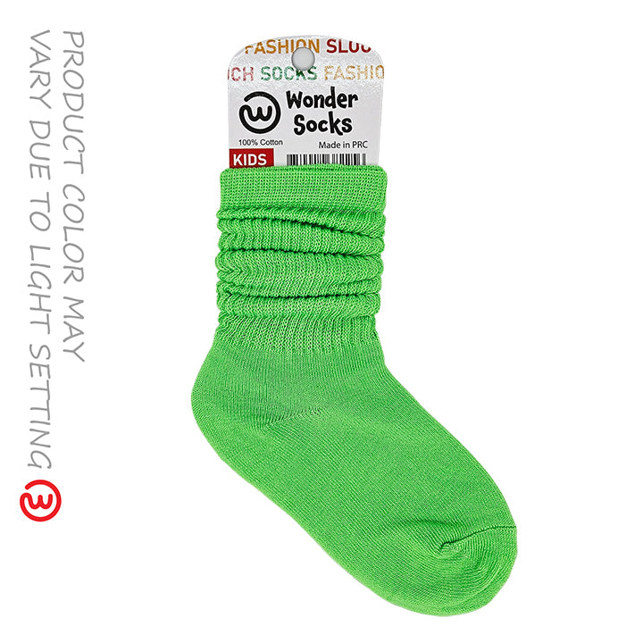 WONDER SOCKS SLOUCH Kids - APPLE GREEN