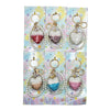 Fashion Keychain Pack - Heart w/ Pearl Strap (12pcs) | Item# 2725-7 (Assorted Colors)