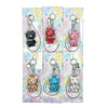 Fashion Keychain Pack - Mini Bear w/ Wrist Strap (12pcs) | Item# 2725-11 (Assorted Colors)