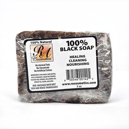 RA COSMETICS 100% African Black Soap Bar - Healing (Unscented)