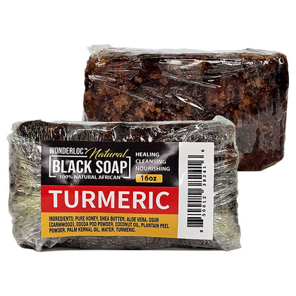 WONDERLOC Natural Black Soap with Turmeric 16oz